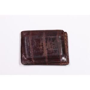 Bosca Genuine American Alligator Brown Bifold Wallet Made in Italy